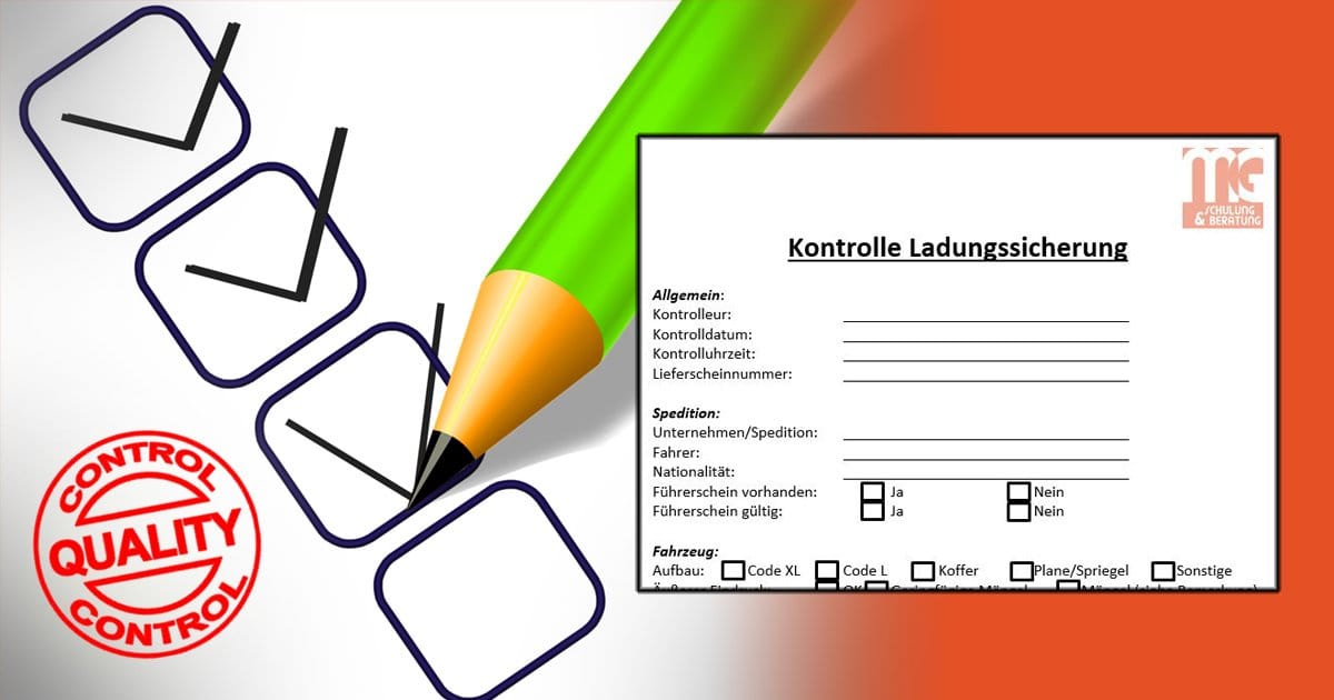 Checkliste für die Kontrolle der Ladungssicherung / wichtig fürs Qualitätsmanagement